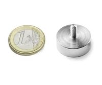Pot magnet with threaded stud Ø 20 mm- holds approx. 12 kg-thread M4 - CN - 8505 1100