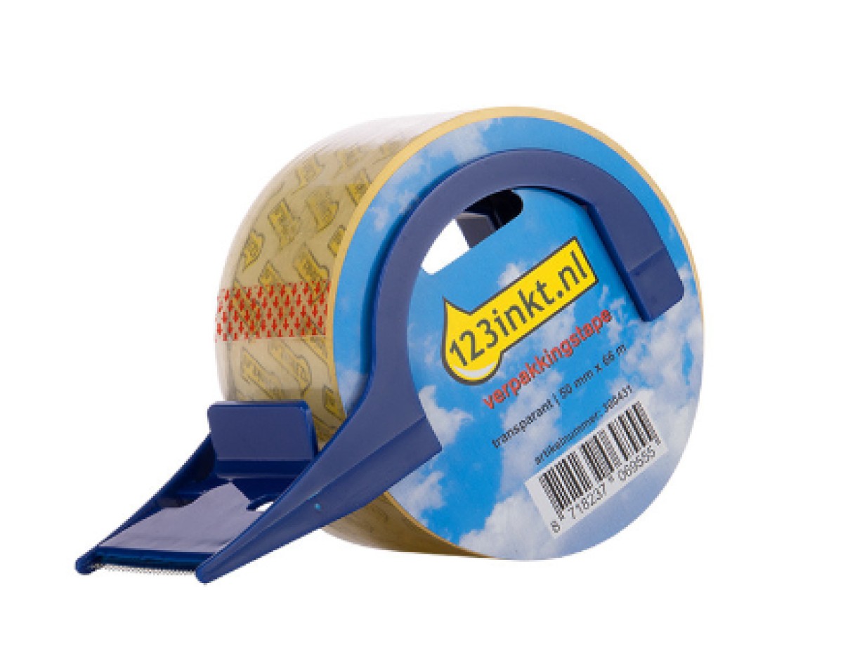 123ink - Tape Holder (Including Roll of Packing Tape) - 50mm x 66m