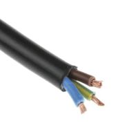 3 Core 2.5 mmSq Mains Power Cable- Black PVC Sheath 100m- 20 A 500 V- 3183Y H05VV-F