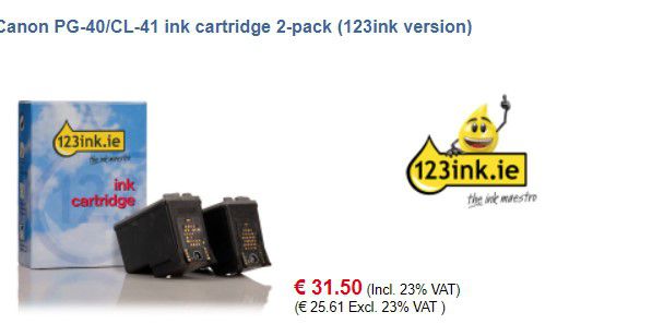 canon pg40cl41 ink cartridge 2pack 123ink version